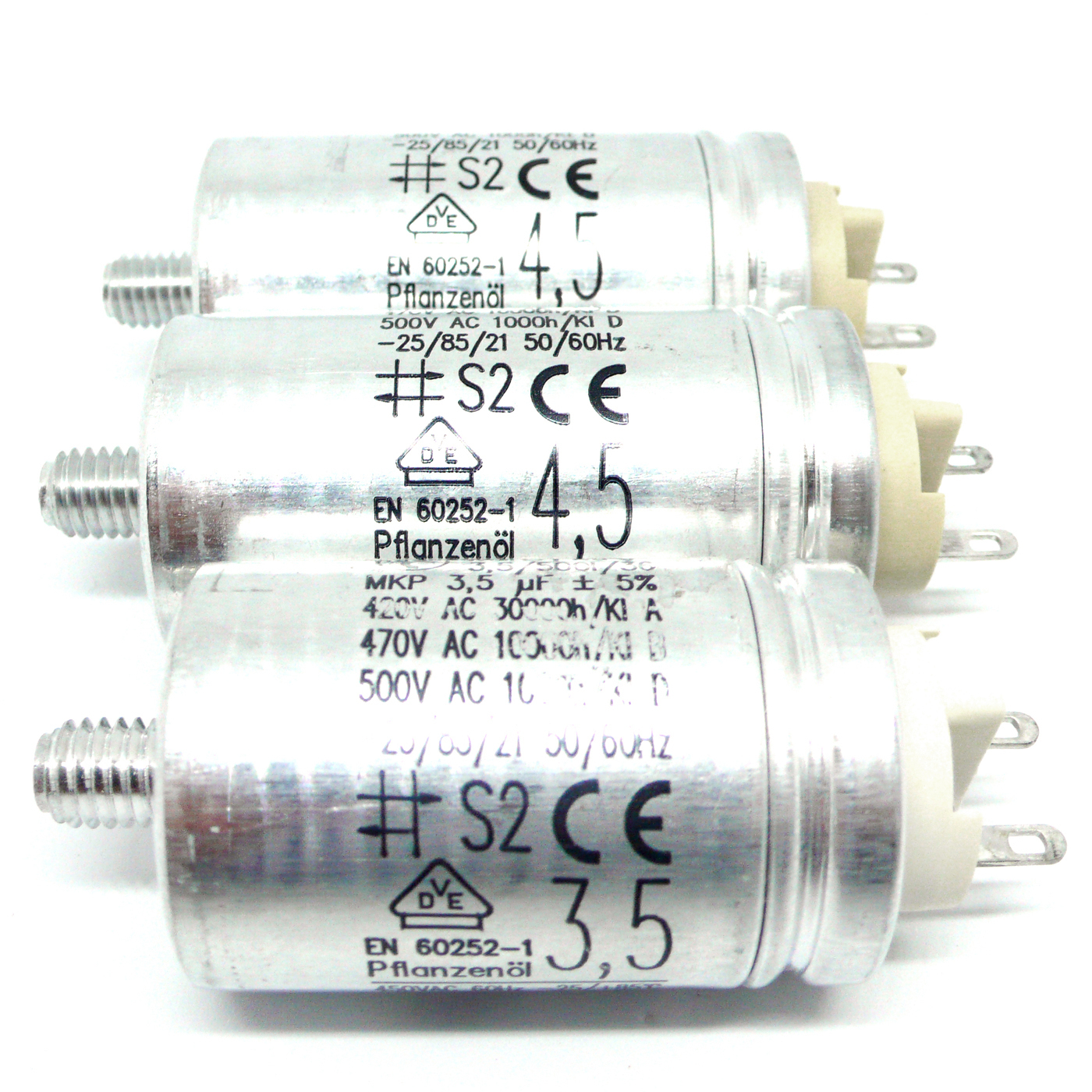 Hydra Premium Motorkondensatoren Set (1x 3,5μF und 2x 4,5μF) für Revox A77, B77 & PR99 (3er Set)